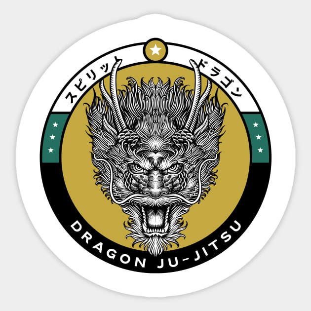Dragon Bjj Sticker by Tip Top Tee's